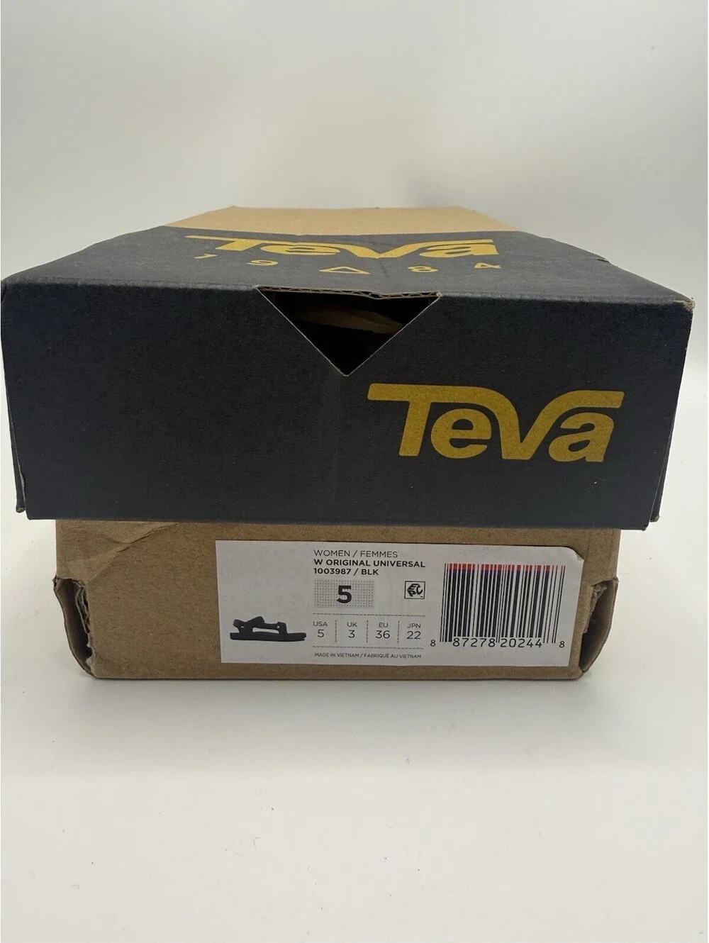 TEVA BLACK MIDFORM UNIVERSAL STRAPPY SANDALS, WOMEN US 5 EUR 36 NIB